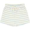 Unisex Cream And Powder Blue Stripe Shorts - Shorts - 1 - thumbnail