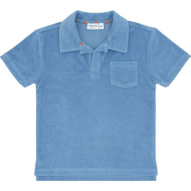 Boys Surfside Blue French Terry Polo - Polo Shirts - 1