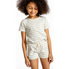Unisex Cream And Powder Blue Stripe Boatneck Tee - T-Shirts - 7