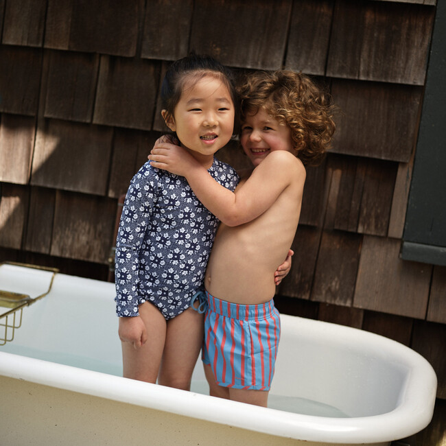 Boys Maritime Stripe Boardie - Swim Trunks - 2