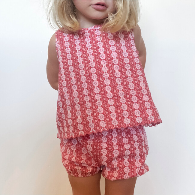 Baby Girls Regatta Red Paisley Scalloped Bloomer Set - Mixed Apparel Set - 2