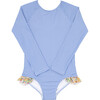 Girls Sky Blue Gingham Rashguard One Piece - One Pieces - 1 - thumbnail