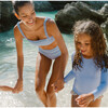 Girls Sky Blue Gingham Rashguard One Piece - One Pieces - 4