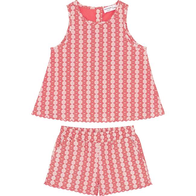 Girls Regatta Red Paisley Scalloped Short Set