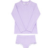 Girls Lavender Stripe Rashguard Set - Two Pieces - 1 - thumbnail