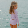 Girls Lavender Stripe Rashguard Set - Two Pieces - 2