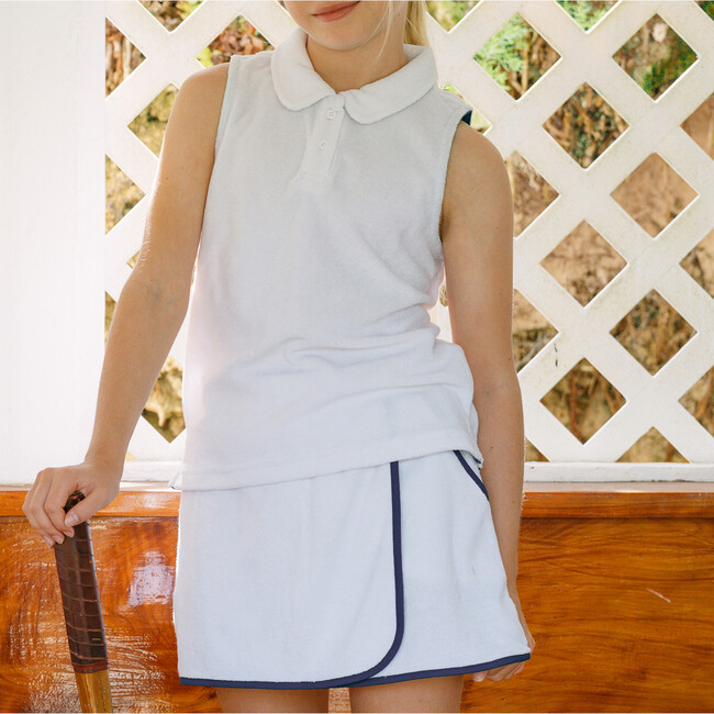 Girls White French Terry Tennis Tank Top And Skort Set - Mixed Apparel Set - 5