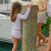 Girls Lavender Stripe Rashguard Set - Two Pieces - 4