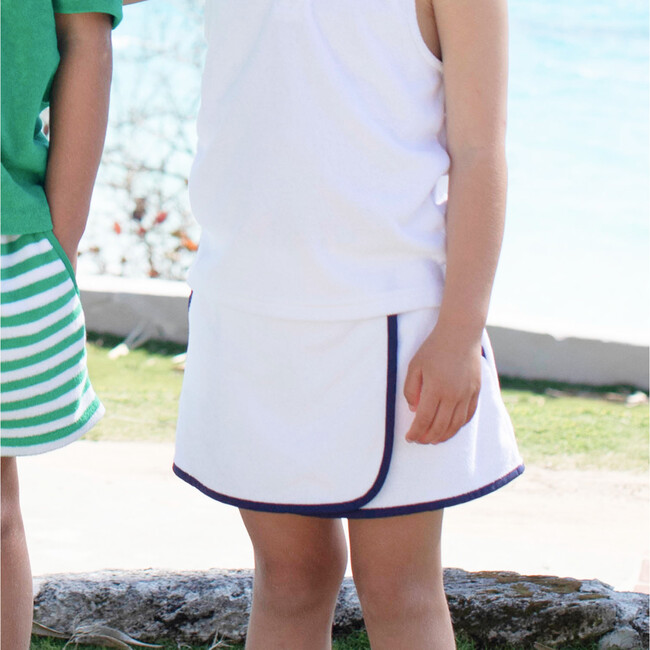 Girls White French Terry Tennis Tank Top And Skort Set - Mixed Apparel Set - 6