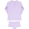 Girls Lavender Stripe Rashguard Set - Two Pieces - 6
