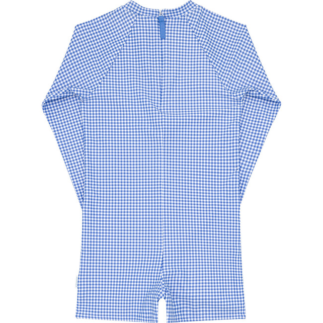 Unisex Sky Blue Gingham Rashguard One Piece - One Pieces - 5