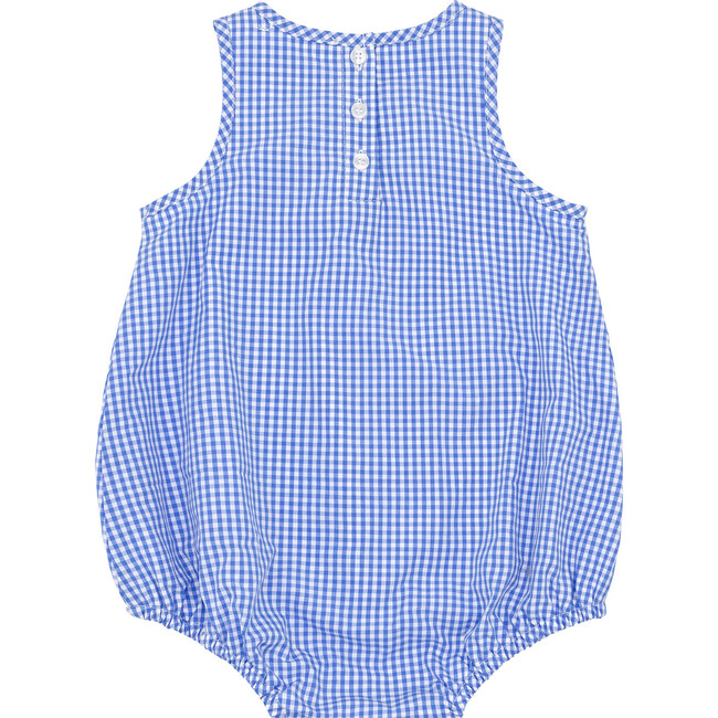 Baby Sky Blue Gingham Bubble Romper - Rompers - 4
