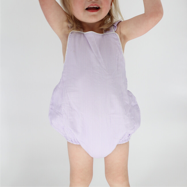 Baby Lavender Stripe Bubble Romper - Rompers - 4