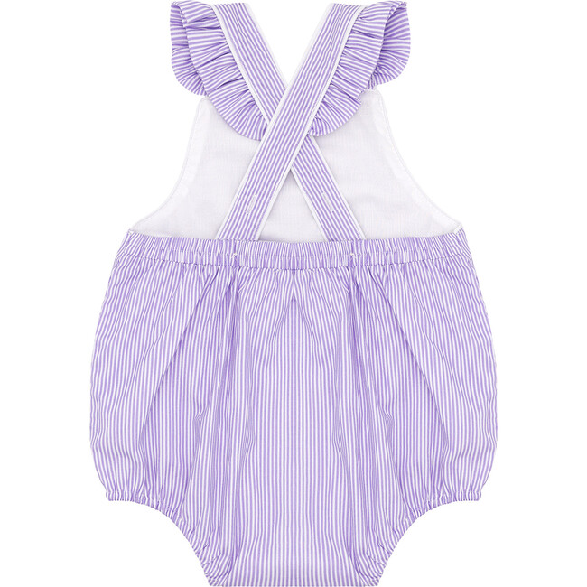 Baby Lavender Stripe Bubble Romper - Rompers - 5