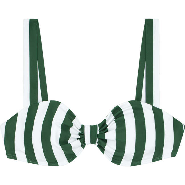 Women's Charleston Green Cabana Stripe Gathered Bikini Top