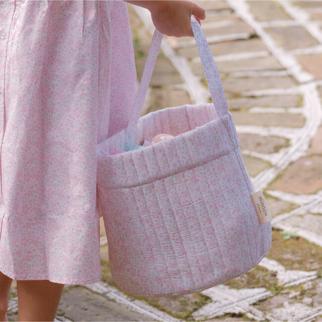 Antique Floral Quilted Easter Bucket - Bags - 4