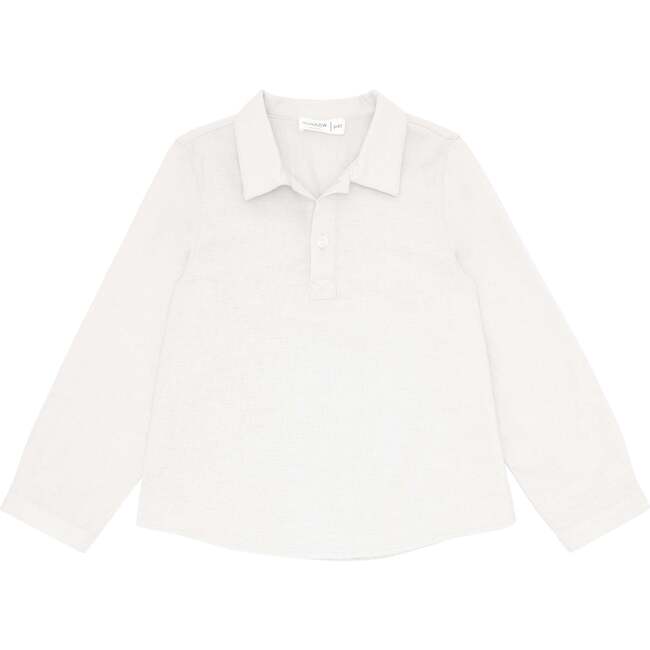 White Long Sleeve Pop Over Shirt