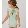 Palm Gingham Ruffle Cap Sleeve Rashguard One Piece - One Pieces - 5
