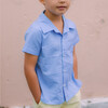 Boys Sky Blue Gingham Short Sleeve Button Down Shirt - Button Downs - 2