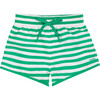 Boys Bermuda Green Stripe Boardie - Swim Trunks - 1 - thumbnail