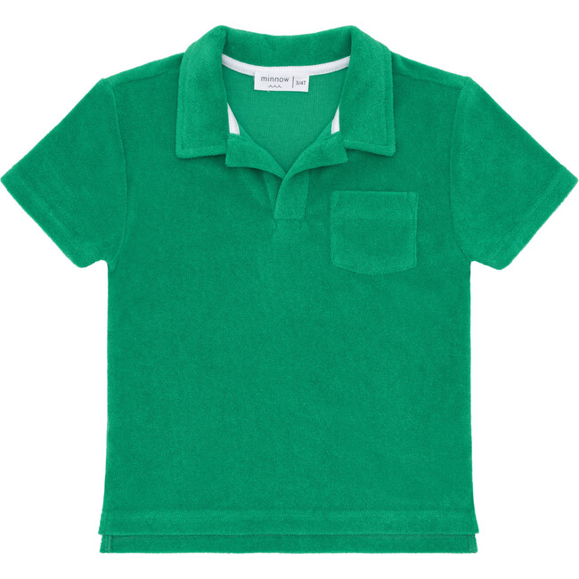 Boys Bermuda Green French Terry Polo