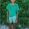 Boys Bermuda Green French Terry Polo - Polo Shirts - 2