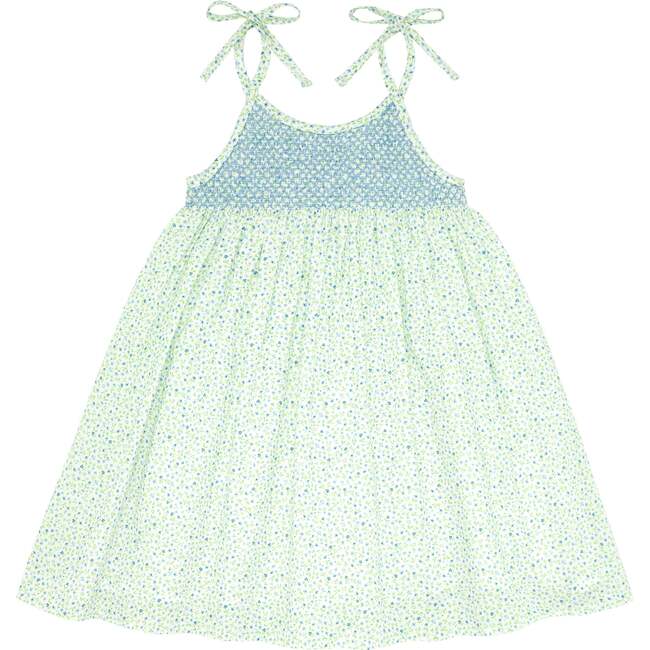 Hibiscus Ditsy Smocked Dress With Shoulder Ties - Dresses - 1