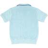 Pacific Blue French Terry Polo With Ribbed Hem - Polo Shirts - 3