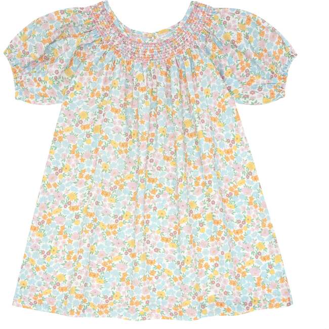 Hawaiian Floral Sleeve Smocked Dress