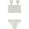 Hawaiian Floral Ruffle Strap Diamond Smocked Bikini - Two Pieces - 1 - thumbnail