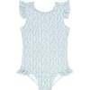 Girls Slate Floral Ruffle Sleeve Rashguard One Piece - One Pieces - 1 - thumbnail