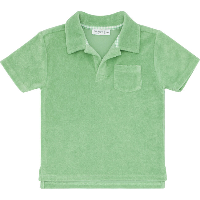 Palm Green Short Sleeve French Terry Polo - Polo Shirts - 1