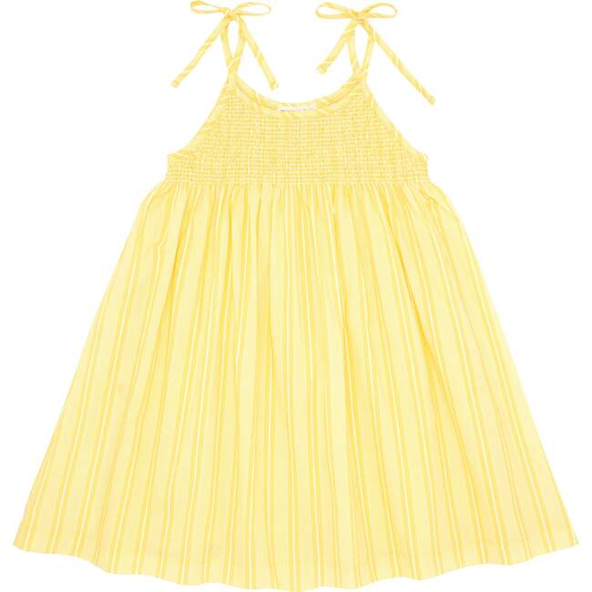 Pineapple Stripe Smocked Dress With Shoulder Ties - Dresses - 1