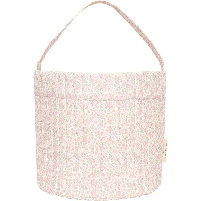 Antique Floral Quilted Easter Bucket, Pink - Easter Baskets - 1