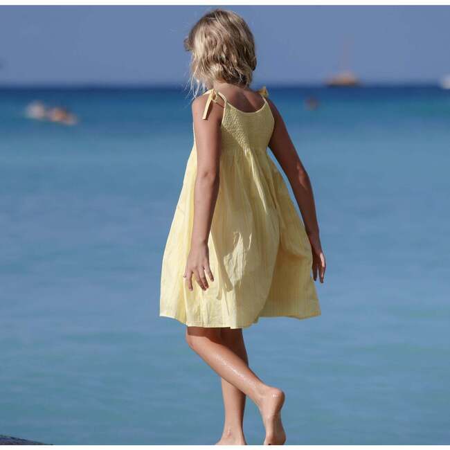 Pineapple Stripe Smocked Dress With Shoulder Ties - Dresses - 5