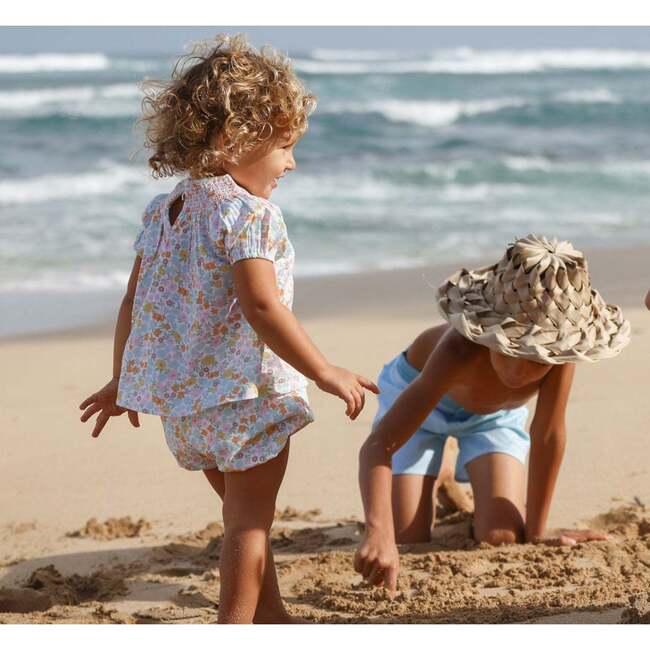 Hawaiian Floral Smocked Top And Bloomer Set - Mixed Apparel Set - 4