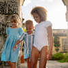 Minnow X Fanm Mon Girls Coconut Grove White Puff Sleeve One Piece - One Pieces - 2