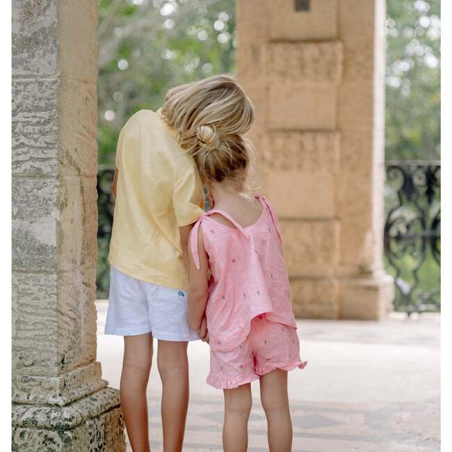 Minnow X Fanm Mon Girls Hibiscus Tie Knot Short Set - Mixed Apparel Set - 3