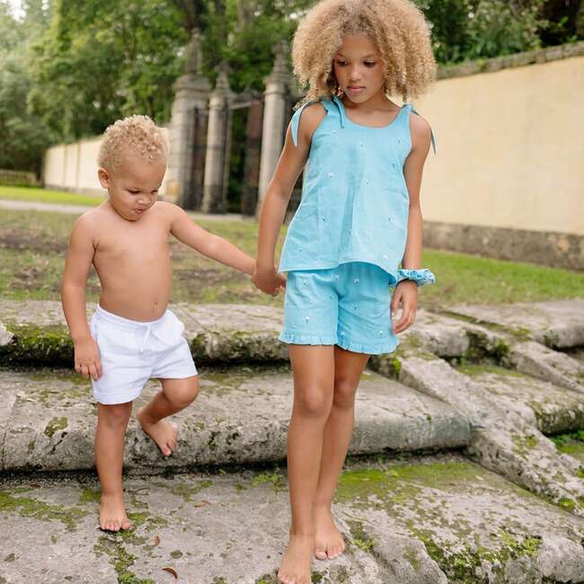 Minnow X Fanm Mon Boys Coconut Grove White Linen Short - Shorts - 3