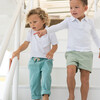 Boys Sea Blue Canvas Pant - Pants - 3