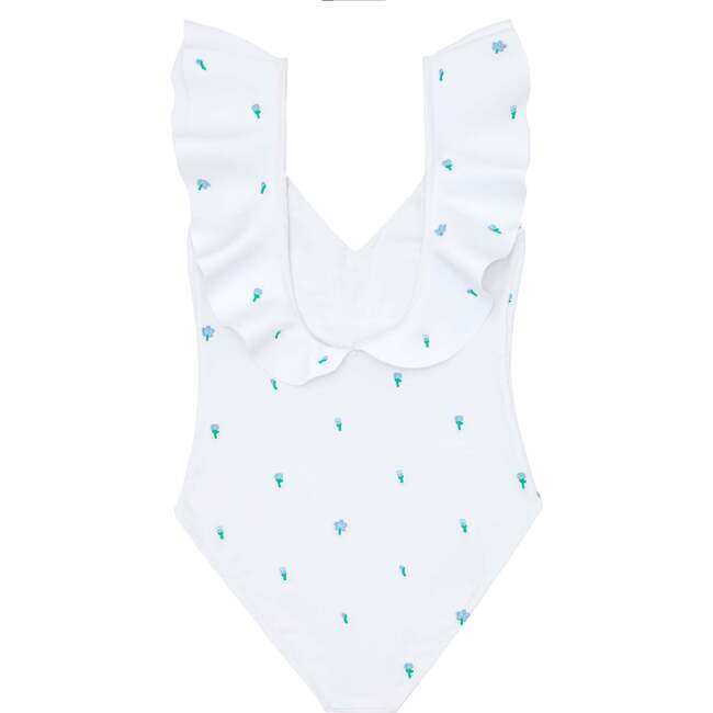 Minnow X Fanm Mon Women's Coconut Grove White Ruffle One Piece - One Pieces - 6