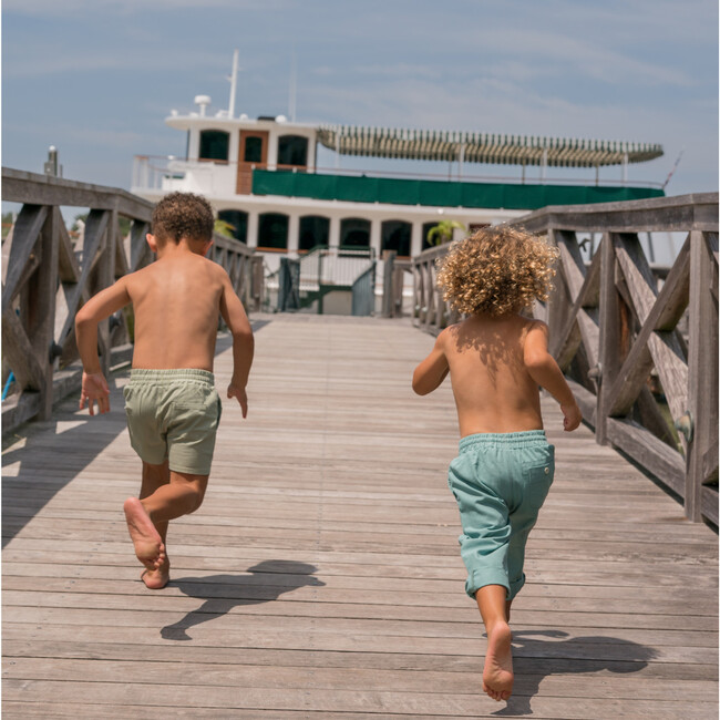 Boys Sea Blue Canvas Pant - Pants - 5