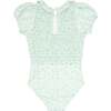 Hibiscus Ditsy Puff Sleeve Smocked One Piece With Ruffle Collar - One Pieces - 5 - thumbnail