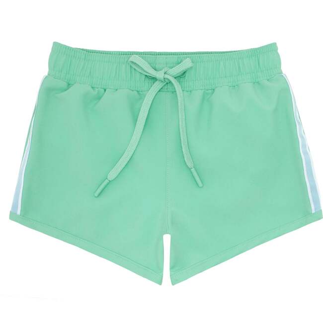 Abaco Side Stripe Boardie, Green - Swim Trunks - 1