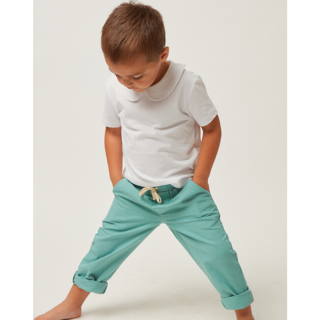 Boys Sea Blue Canvas Pant - Pants - 6