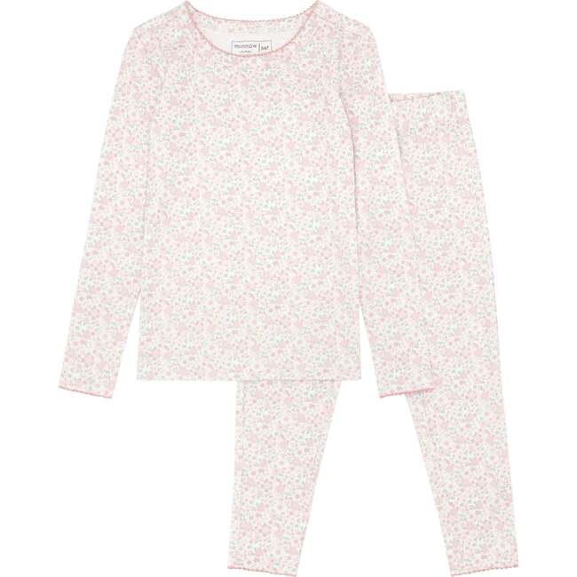 Girls Antique Floral Pima Pajama Set