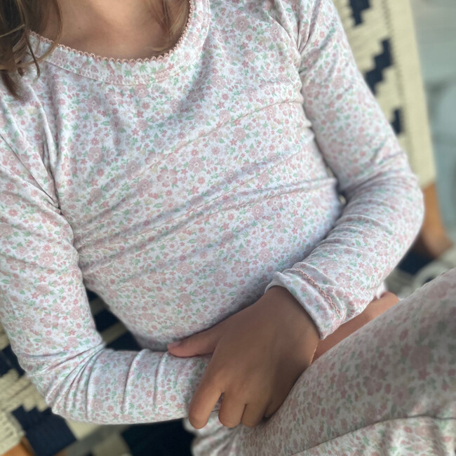 Girls Antique Floral Pima Pajama Set