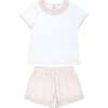 Girls Antique Floral T-Shirt And Short Set - Mixed Apparel Set - 1 - thumbnail