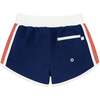 Drawstring Boardie Shorts, Navy And Dusty Red - Swim Trunks - 2 - thumbnail