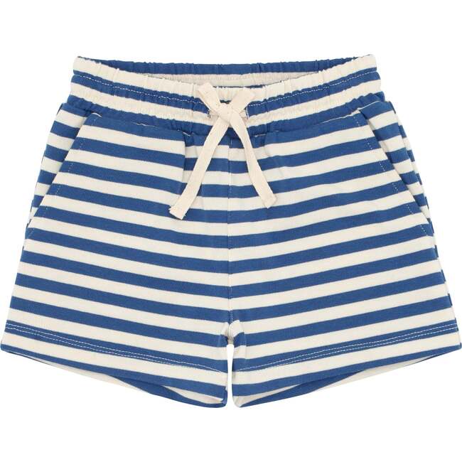 Stripe Above Knee Drawstring Shorts, Red